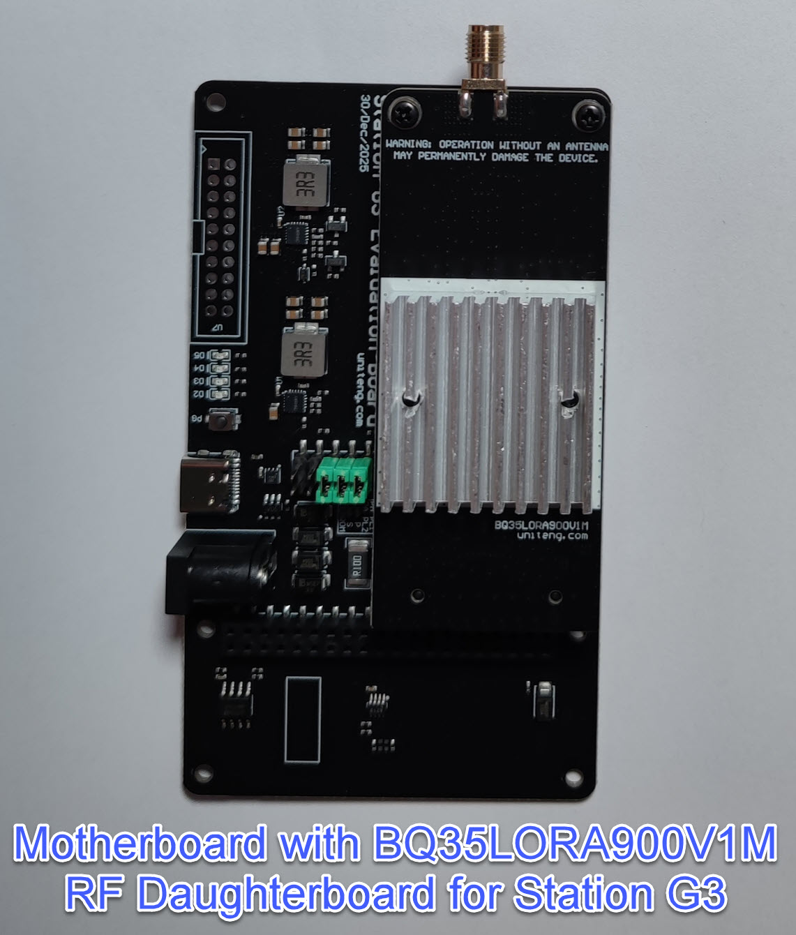 Motherboard with BQ35LORA900V1M RF Daughterboard for Station G3